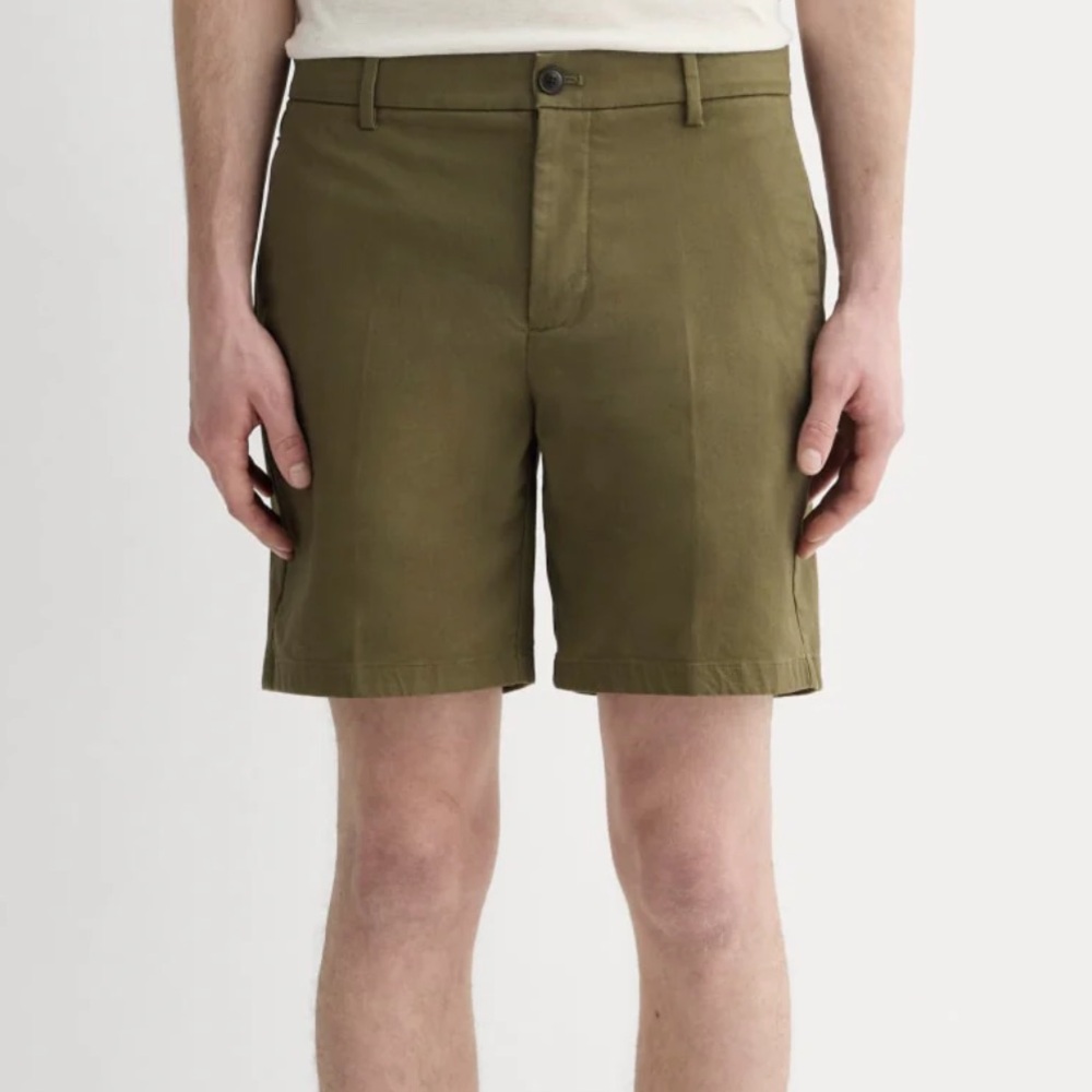 Everlane Men's Transit Short Green Flat Front Shorts 9 inch inseam 34 waist